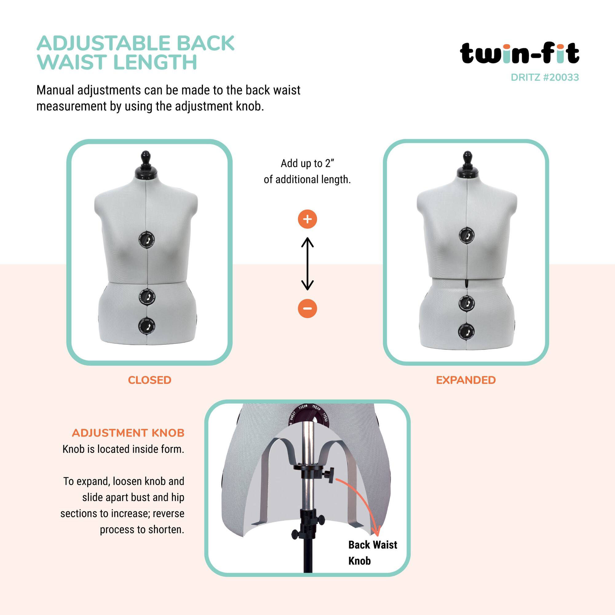Dritz® Twin-Fit Large Dress Form with Adjustable Tri-Pod Stand